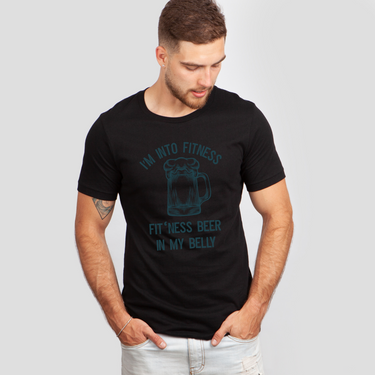 fitness beer in my belly black shirt
